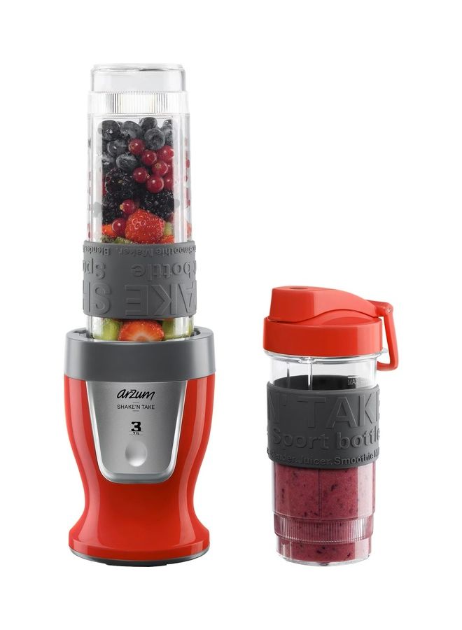 Shaken Take Compact Persnal  Blender And Smoothie Maker High Build Quality 400 ml 300 W AR1032-b Red