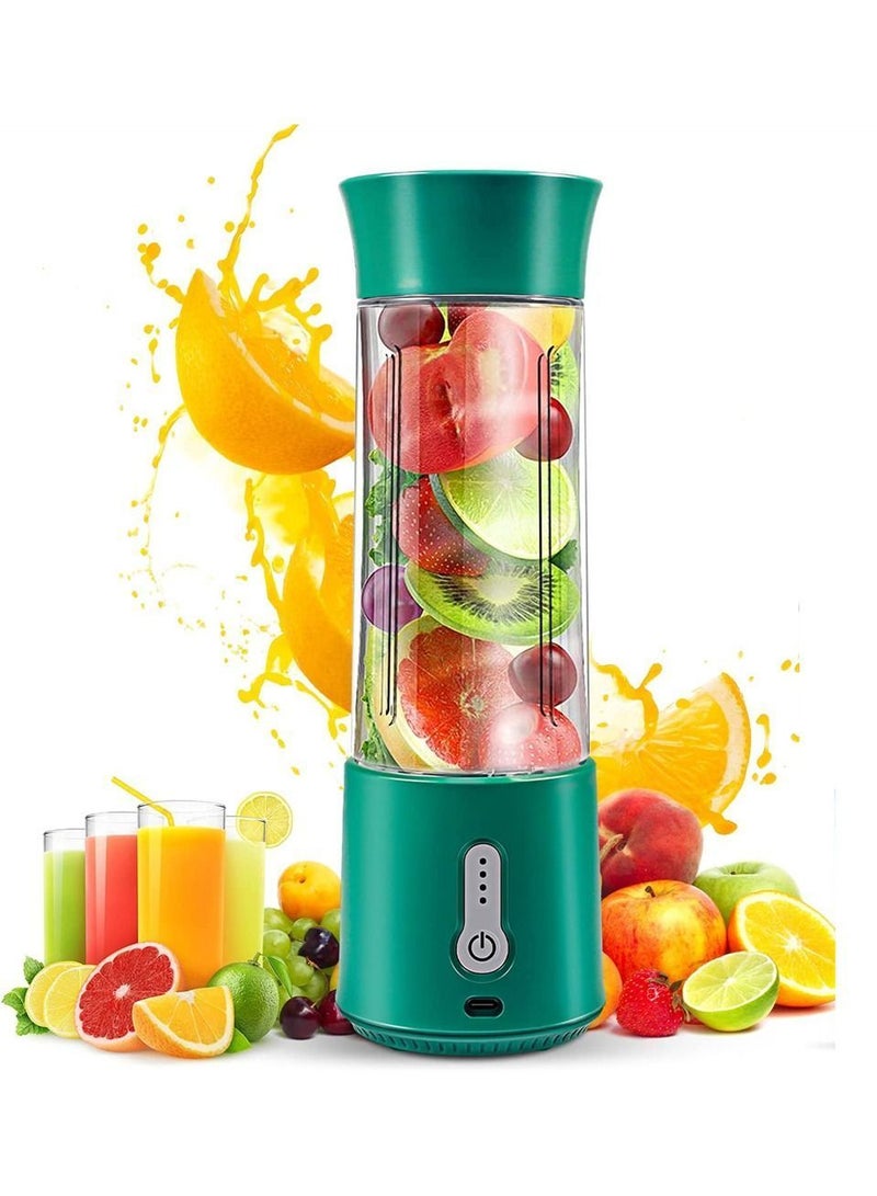 Portable Blender, Blender for Shakes and Smoothies, Rechargeable Personal, 17 Oz Travel Mini USB Cup, 4000 MAh Sports Fruit Veggie Juicer with Six Blades