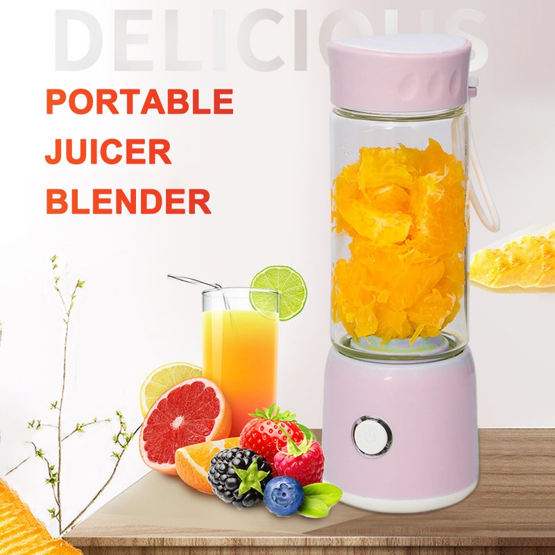 Bottle 2500mAh Rechargeable Battery Portable USB Travel Juicer Blender 0.0 L H33945P-KM Pink