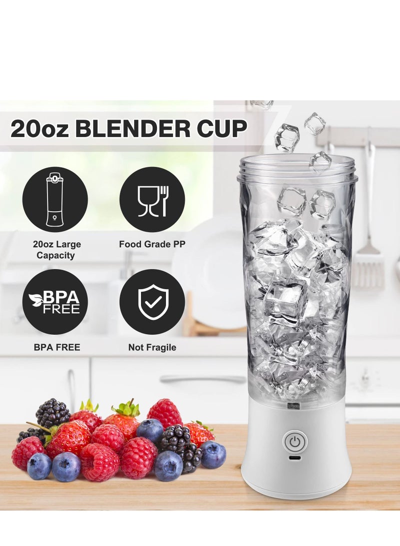 Mini Portable Blender with 6 Blades, Personal Size Mixer For Shakes And Smoothies (White)