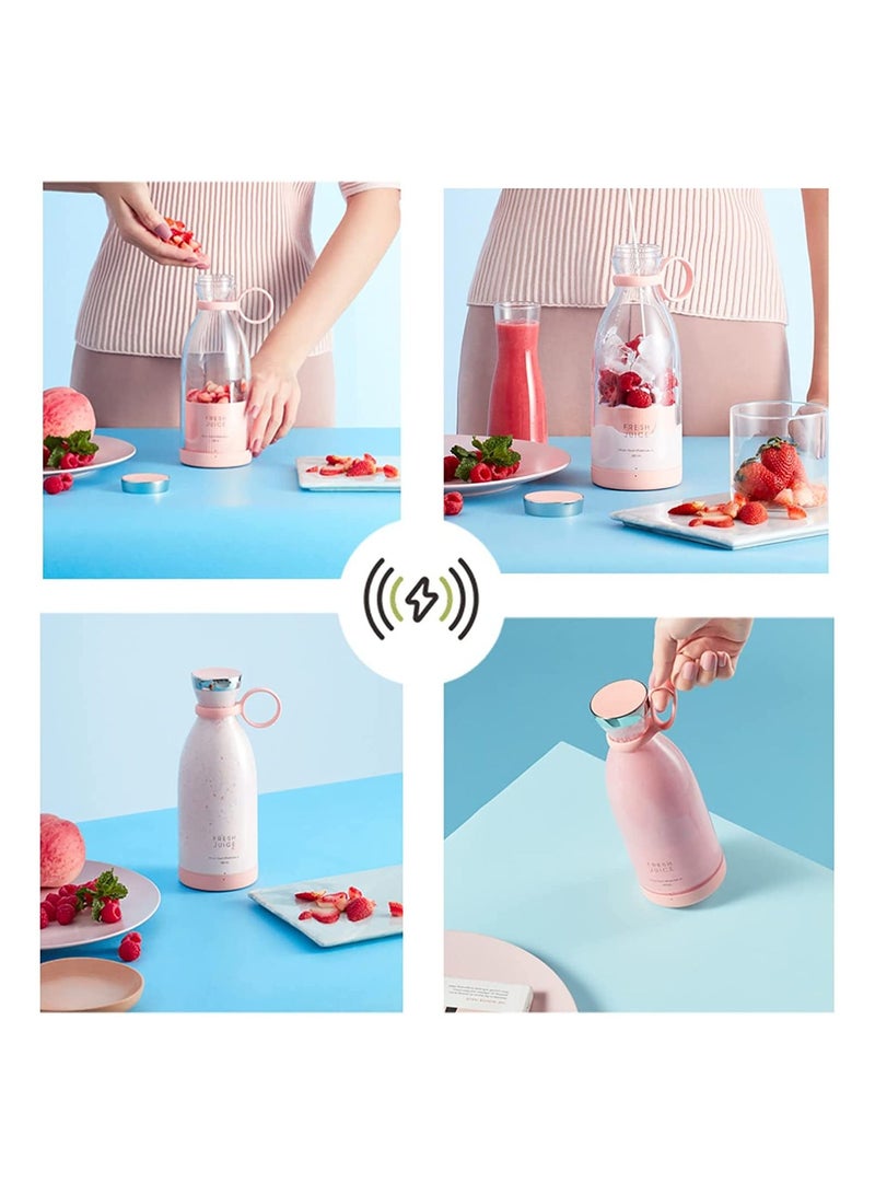 Personal Size Blender, Portable Blender, Battery Powered USB Blender (Pink)