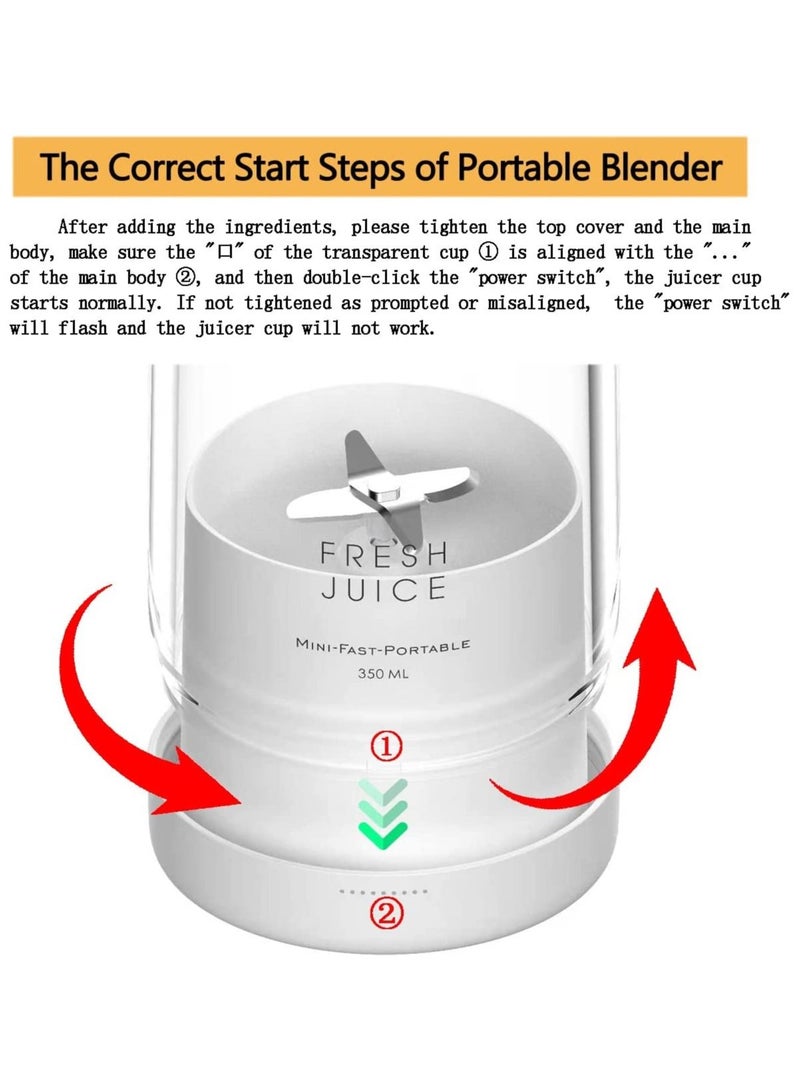 Personal Size Blender, Portable Blender, Battery Powered USB Blender (Pink)