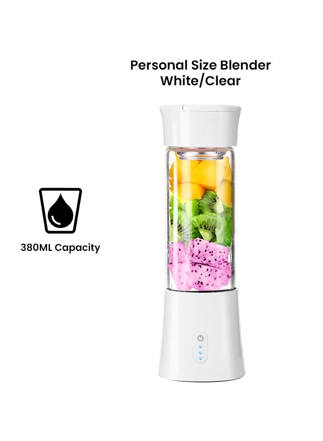 USB Rechargeable Blender And Portable Juicer Cup 380.0 ml H7790W White/Clear