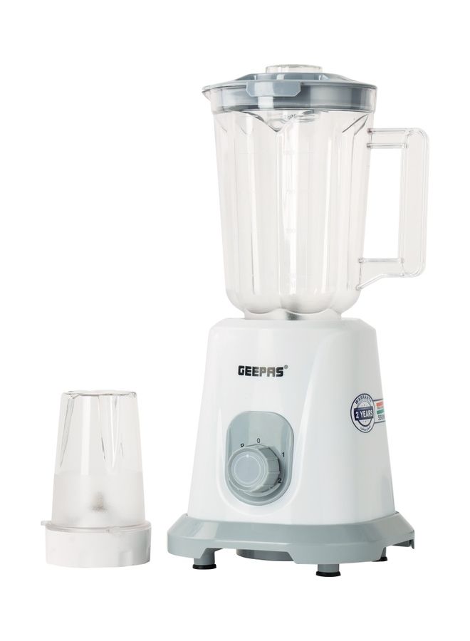 2-in-1 Blender, Multifunctional Mixer Grinder, 1.5L PC Unbreakable Jar & Coffee Grinder | 2 Speed Control With Pulse Function | Safety Interlock | Stainless Steel Sharp Blades, Non- Slip Feet. 1.5 L 550.0 W GSB44083-N White