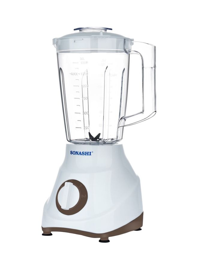 3 In 1 Mixer Grinder - With Grinding Cup, Mincing Cup, 1.5 L Capacity |  2 Speed Control, Overload Protection, Non Slip Feet | Super Powerful Copper Motor for Fast Grinding 1.5 L 600 W SB-195 White