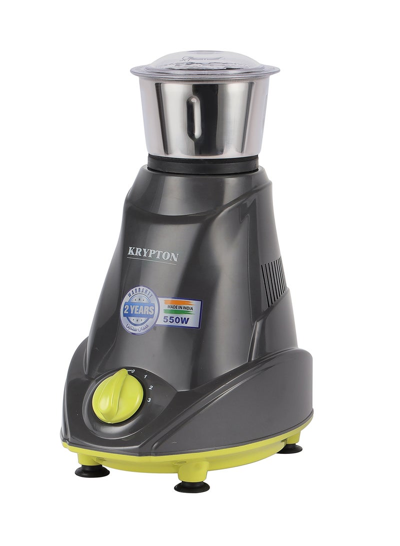 2-IN-1 Mixer Grinder- 550W Powerful Copper Motor with Stainless Steel Jars and Blade| Perfect for Making Smoothies, Milkshakes, Grinding Nuts, Spices, Etc| 2 Jars with 3 Speed Control| 2 Years Warranty 550 W KNB6191N Multicolour