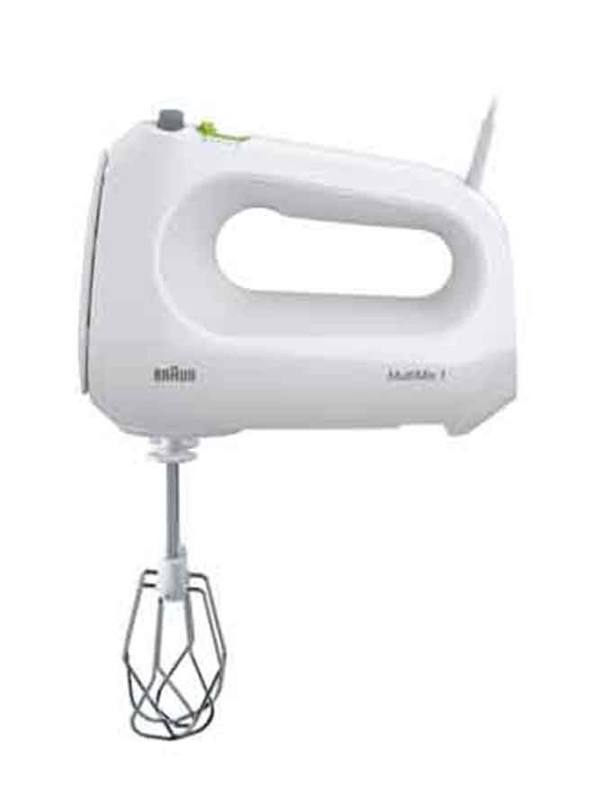 Hand Mixer, 4 Speeds Turbo, Smart Mix, 2 Stainless Steel Whisks, 2 Stainless Steel Hooks, 400 W HM1010 White