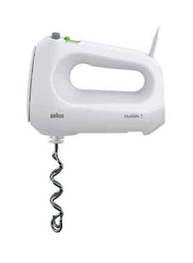 Hand Mixer, 4 Speeds Turbo, Smart Mix, 2 Stainless Steel Whisks, 2 Stainless Steel Hooks 400 W HM1010 White