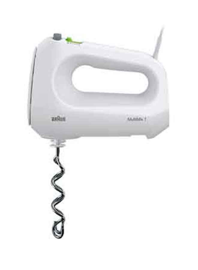 Hand Mixer, 4 Speeds Turbo, Smart Mix, 2 Stainless Steel Whisks, 2 Stainless Steel Hooks, 400 W HM1010 White