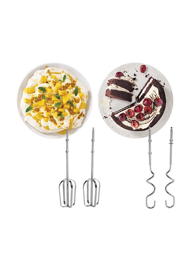 Stand Mixer Hand Mixer (Electric Whisk) With Rotary Bowl,5 Speeds+Turbo Button,Twin Stainless Steel Kneader And Beater For Mixing,Whipping,Whisking,Kneading 2.4 L 300 W HMP22.000WH White