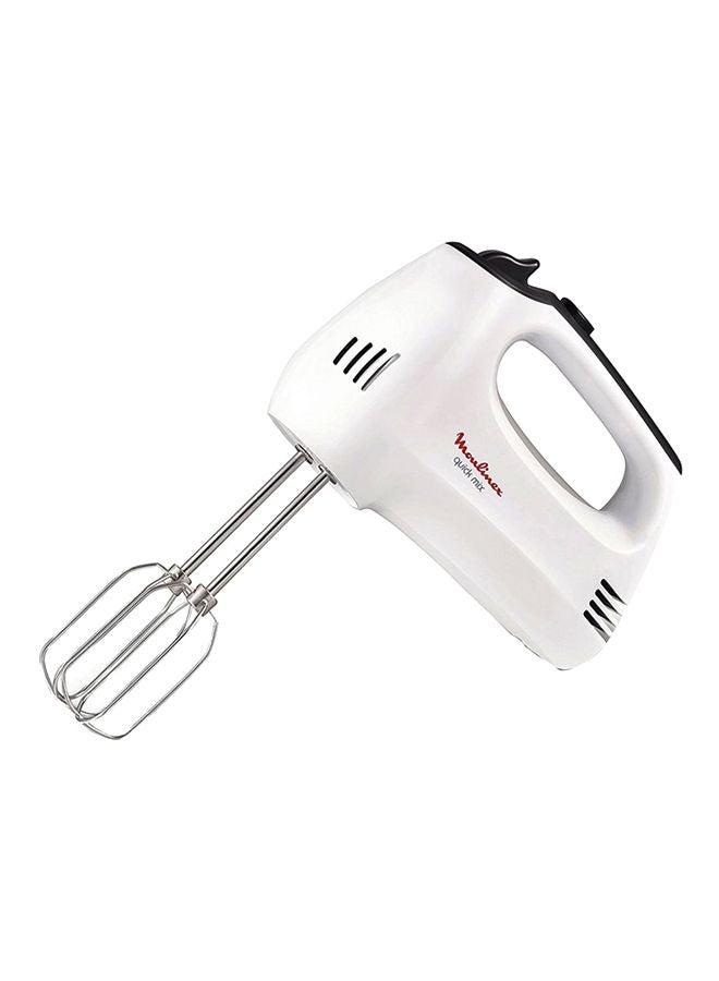 Hand Mixer | Quick Mix Mixer for Whipping and dough kneading | 5 speeds | stainless steel beaters and dough hooks | 2 Years Warranty 300 W HM3101 White/Silver