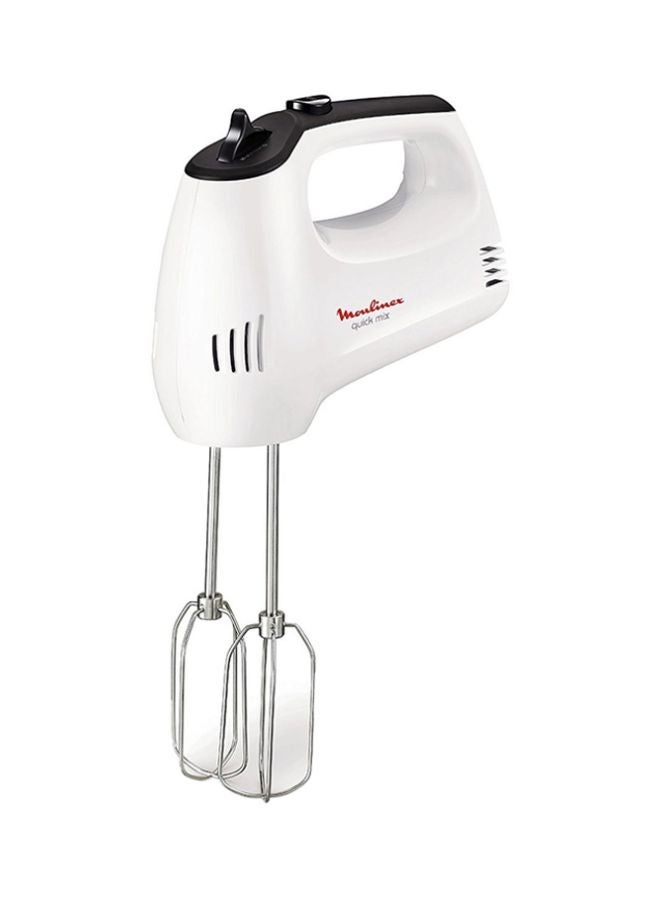 Hand Mixer | Quick Mix Mixer for Whipping and dough kneading | 5 speeds | stainless steel beaters and dough hooks | 2 Years Warranty 300 W HM3101 White/Silver