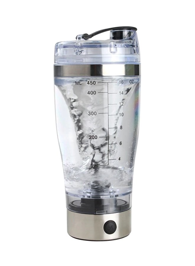 Portable Shaker Mixer For Juices And Protein 450.0 ml l410 Silver/Clear/Black