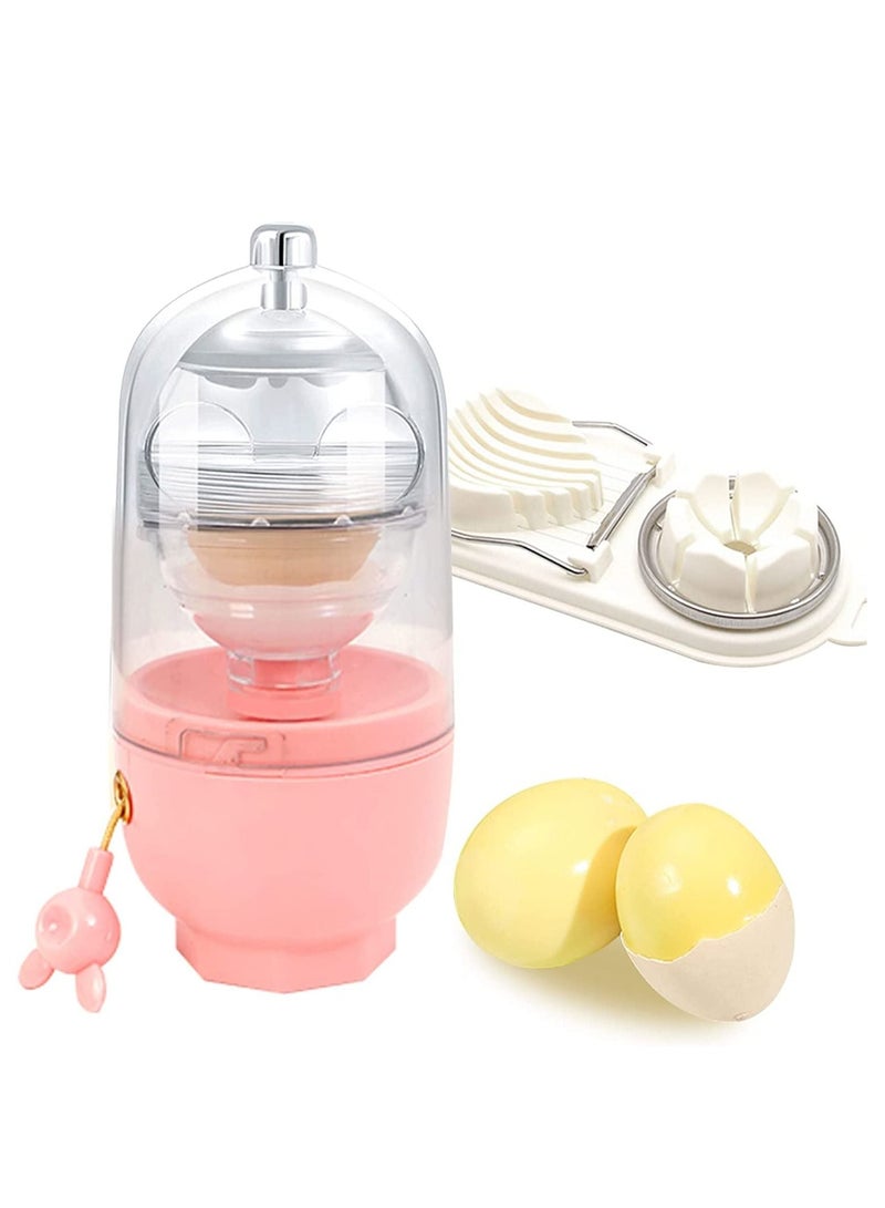 Egg Beater, Portable Golden Egg Machine, Egg Cutter, Egg Beater, Shell Shaker with Drawstring, Egg Spinner for Hard Boiled Eggs, Manual Drawstring Diy Kitchen Gadgets for Kids