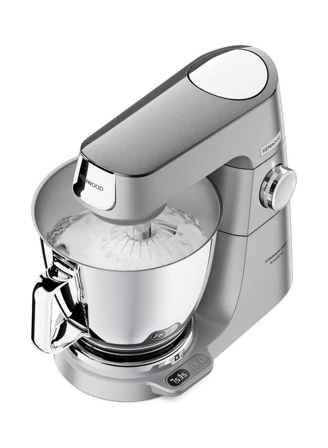 Metal Body Kitchen Machine Titanium Chef Baker Xl With Built In Weighing Scale Duo Bowl 4 Tools Glass Blender Meat Grinder Food Processor Citrus Juicer Multi Mill 7 L 1200 W KVL85.704SI Silver