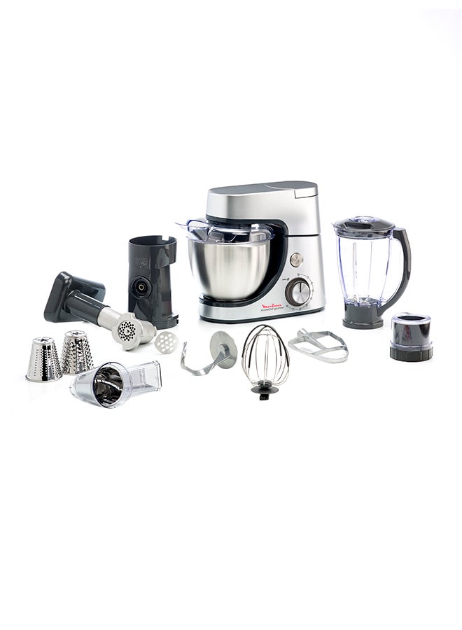 Kitchen Machine | Masterchef Gourmet Kitchen Machine | Silver | Stainless Steel/Plastic | 2 Years Warranty 1100 W QA513D27 Black/Silver