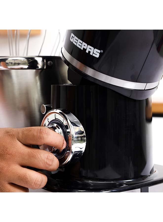 Stand Mixer with Stainless Steel Mixing Bowl 6 Speed with Pulse or Eject Button Whisk Beaters Dough Hook LED power indicator Ideal for Bread and Dough 8.5 L 1500 W GSM43040 Black