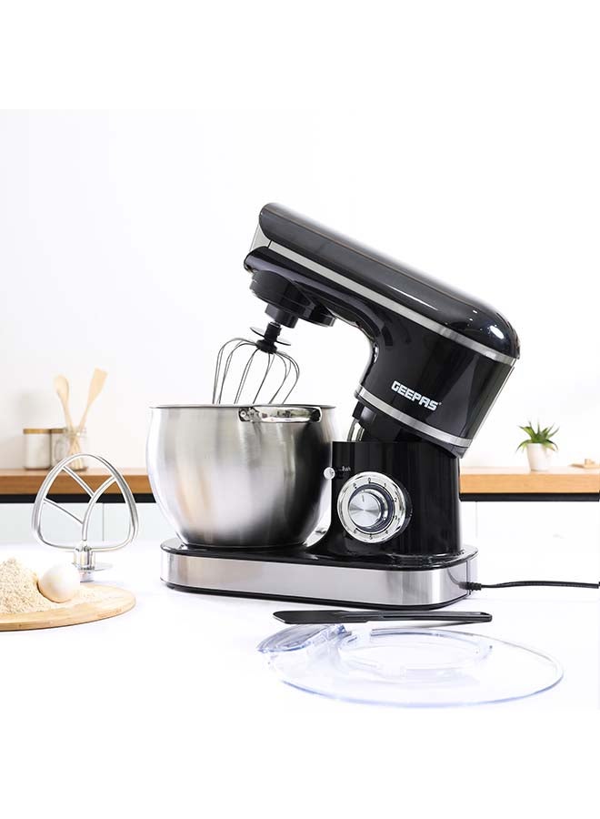 Stand Mixer with Stainless Steel Mixing Bowl 6 Speed with Pulse or Eject Button Whisk Beaters Dough Hook LED power indicator Ideal for Bread and Dough 8.5 L 1500 W GSM43040 Black
