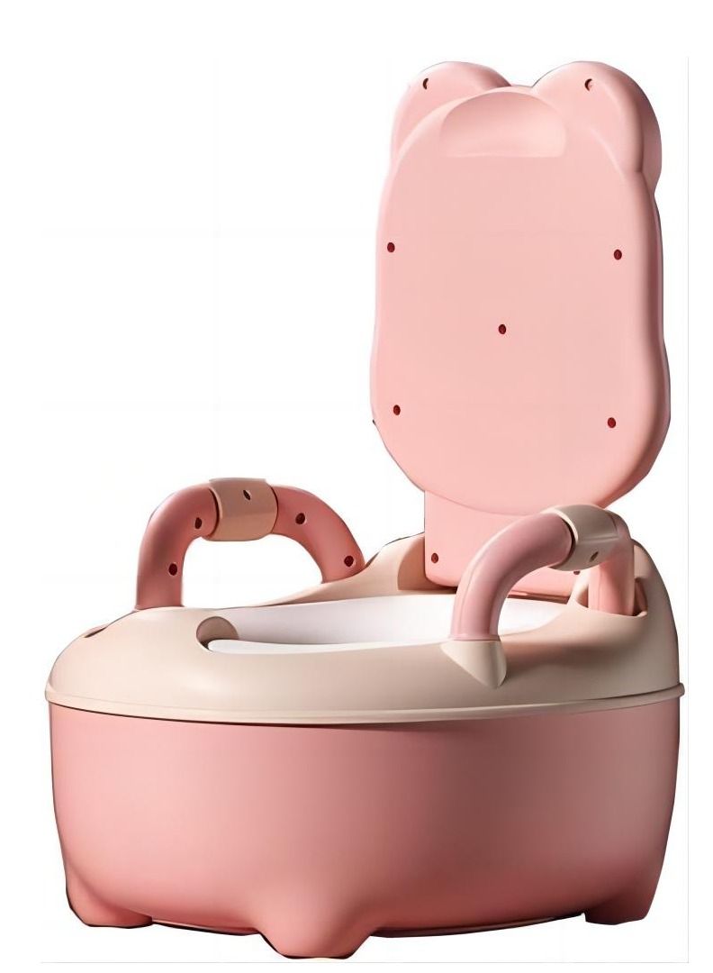 COOLBABY Potty Coach Baby Potty Training Toddler Potty Chair With Lid and High Back Support Removable Potty Basin Portable Children Travel Potty Outdoor Camping PINK