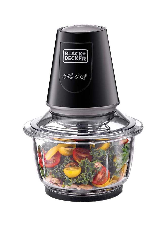 Food Chopper With Mincer Grinder Function, Glass Bowl And Quad Blade 1.2 L 400 W GC400-B5 Clear/Black