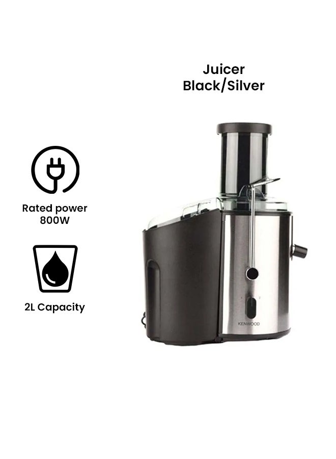 Juicer, 75mm Feeding Tube, 2 Speeds, Juice Container, 2L Pulp Container, Anti Drip, Safety Lock, 2 L 800 W OWJEM02.A0BK Black/Silver