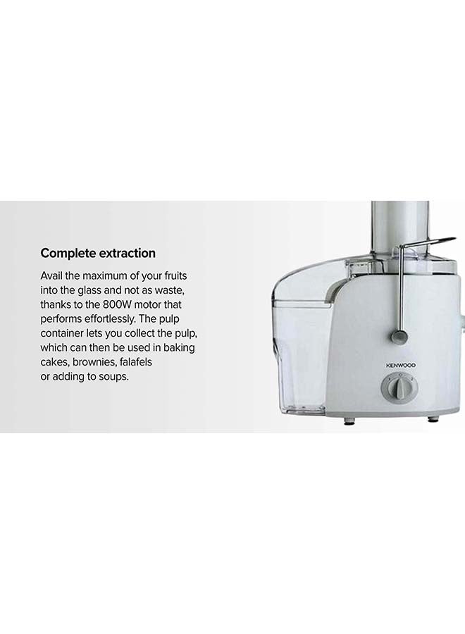 Juicer, 75mm Feeding Tube, 2 Speeds, Juice Container, Pulp Container, 1 L 800 W OWJEP02.A0WH White