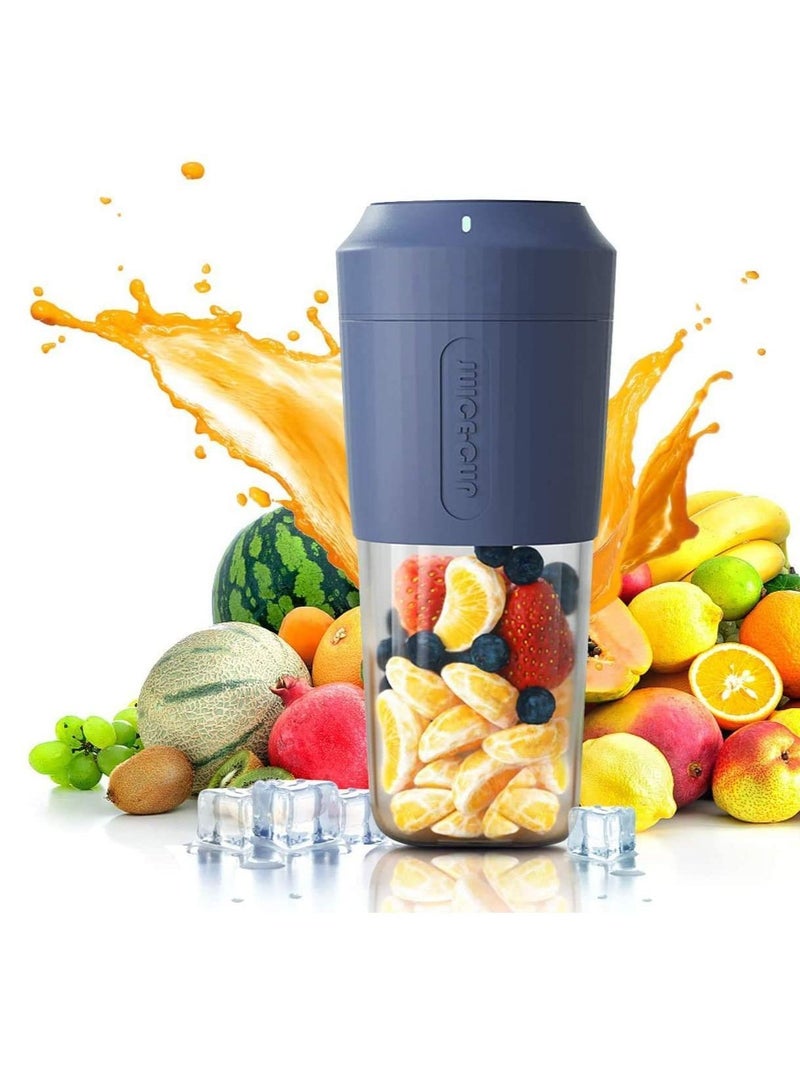 Mini Portable Blender, Personal Blender 350ml Smoothie Shake Maker Fruit Juice Cup with Four Blades, Handheld Juicer Machine 3000mAh Rechargeable 24000rpm/min for Home/Office