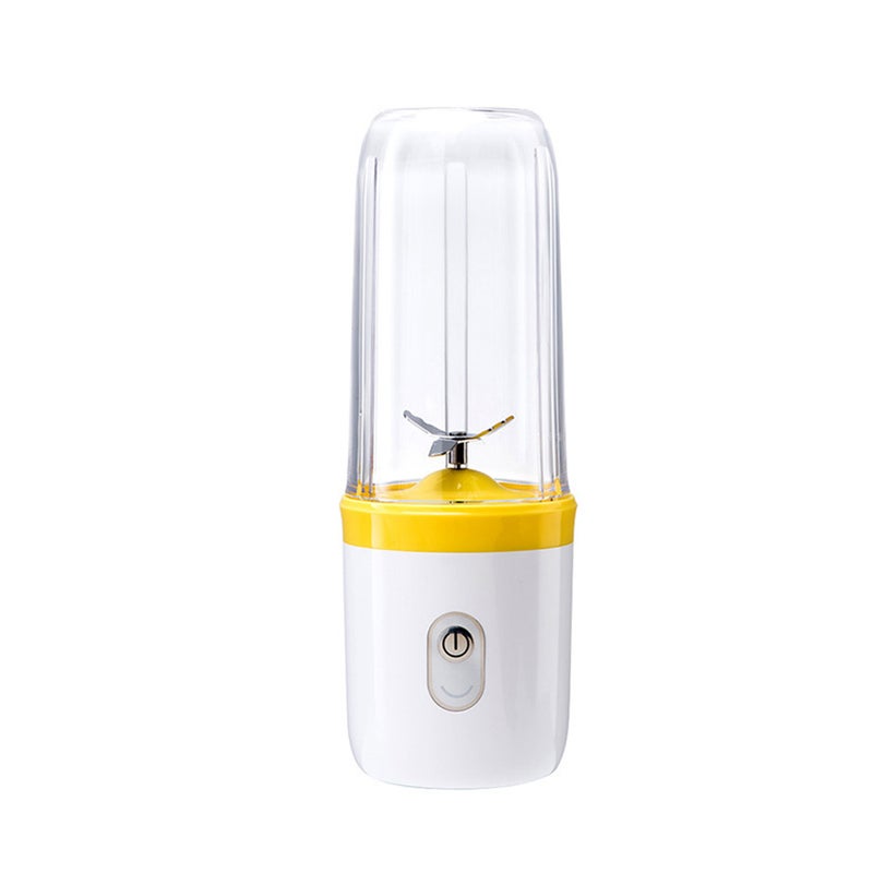 350ml USB Rechargeable Mini Juicer With 4-Piece Blade HL83-LU Yellow/White