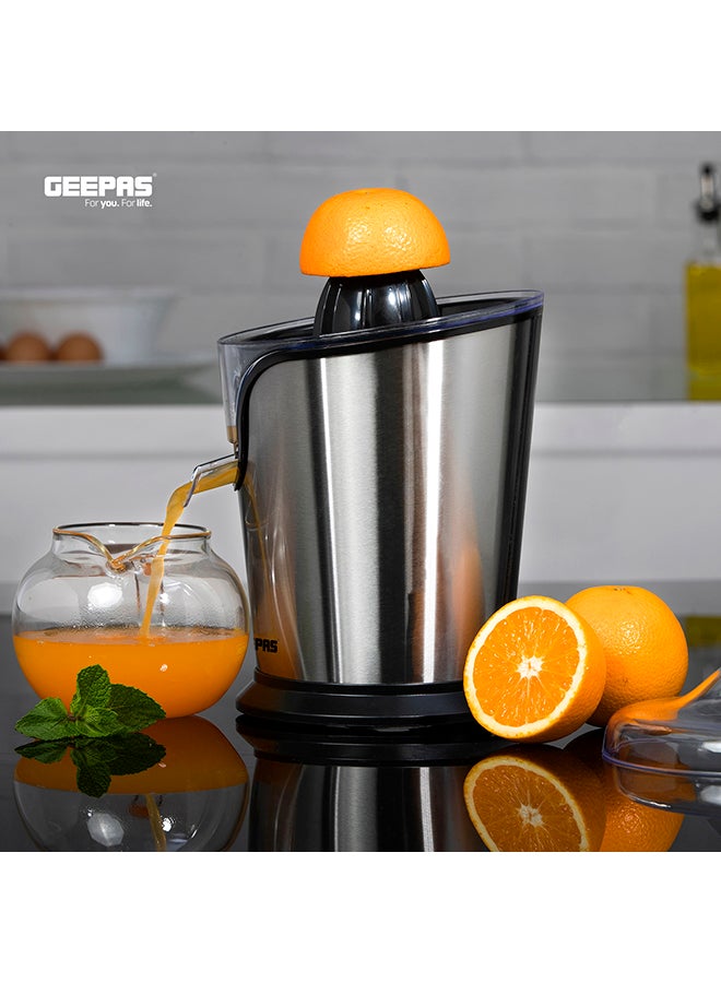 Citrus Juicer Electric Orange Juicer | Professional Brushed Stainless Steel Fruit Juicer | Squeezes Oranges Lemons Lime Juices | Freshly Pressed Fruit Juices in Seconds 100 W GCJ46013UK Silver/Black