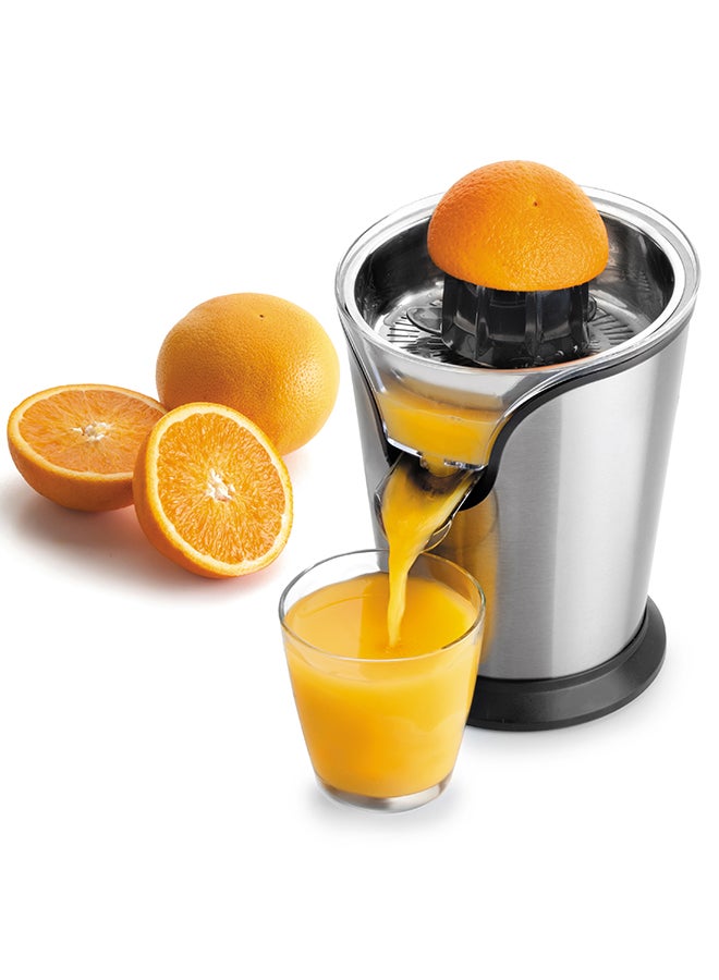 Citrus Juicer Electric Orange Juicer | Professional Brushed Stainless Steel Fruit Juicer | Squeezes Oranges Lemons Lime Juices | Freshly Pressed Fruit Juices in Seconds 100 W GCJ46013UK Silver/Black