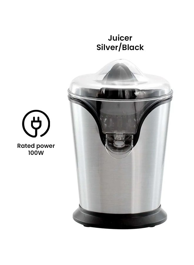 Citrus Juicer Electric Orange Juicer | Professional Brushed Stainless Steel Fruit Juicer | Squeezes Oranges Lemons Lime Juices | Freshly Pressed Fruit Juices in Seconds 100 W GCJ46013UK Silver/Black