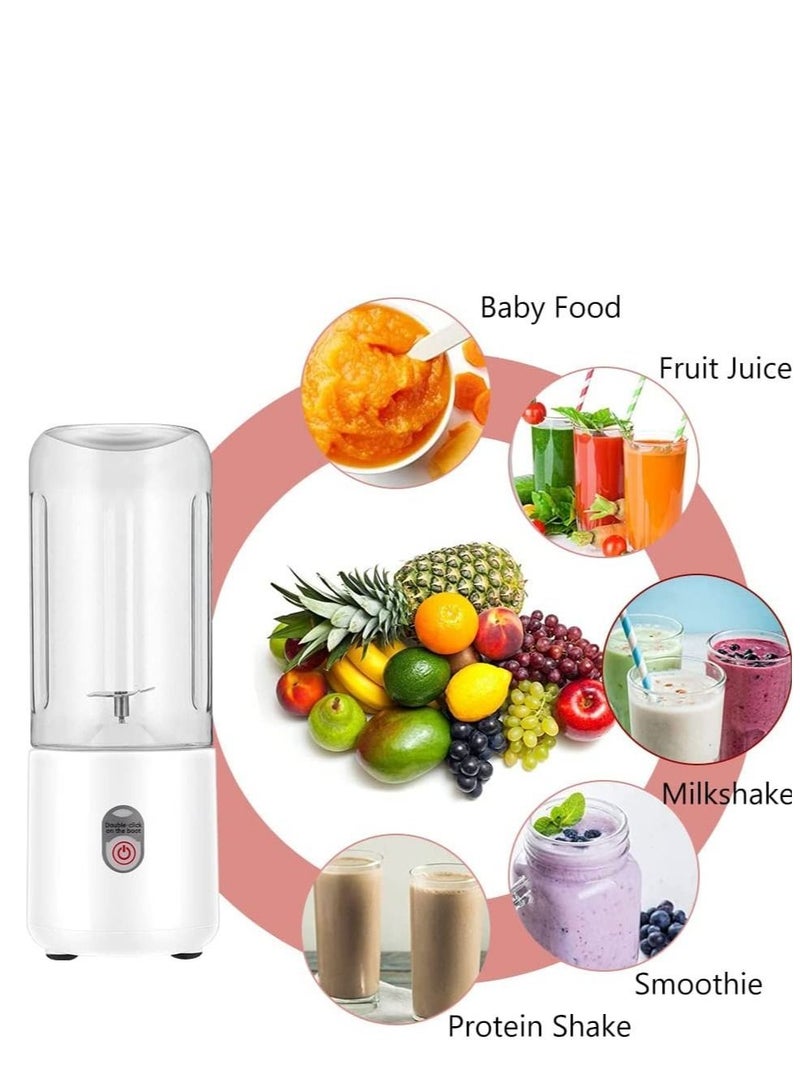 Powerful Mini Blender with 6 Blades,Portable USB Rechargeable Fruit Juice Mixer, Personal Size for Smoothies and Shakes Juicer Cup Travel 500ML,Fruit Juice, Milk