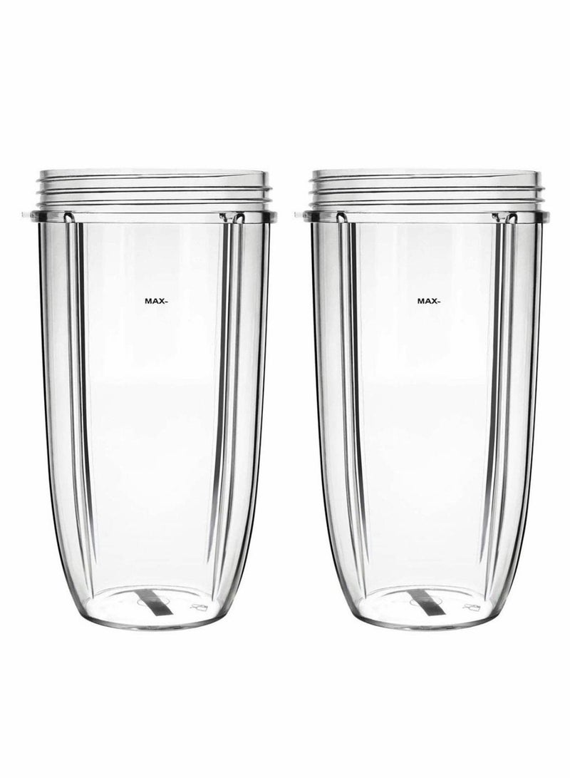 Juicer Cups for NutriBullet Replacement Parts 600w 900W 18OZ 24OZ 32OZ Clear Mugs Blender Mixer. Clear, Upgraded Material, Pack of 2