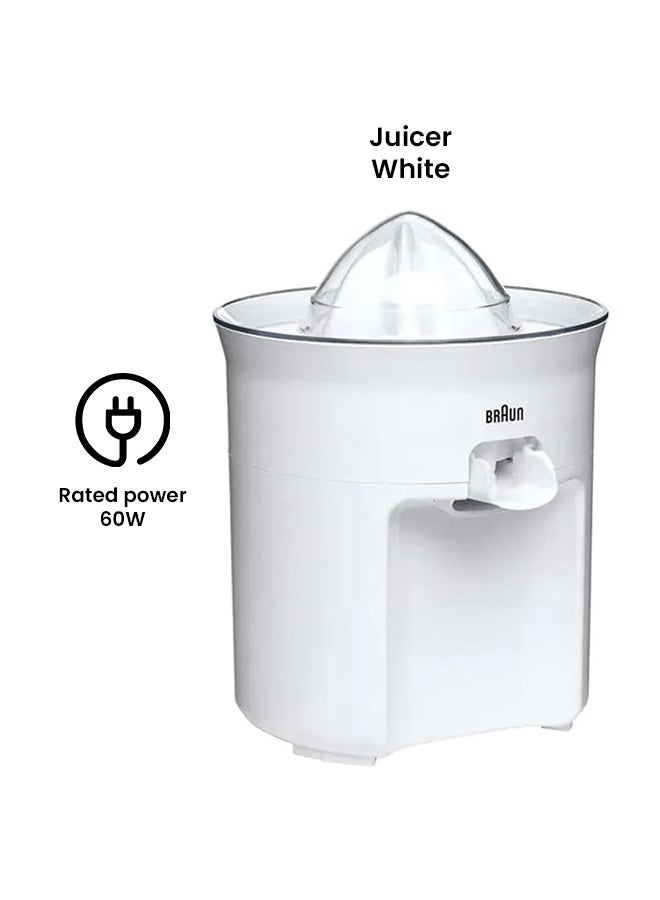 Citrus Juicer, Anti Drip Spout, Dishwasher Safe 60 W CJ 3050 White