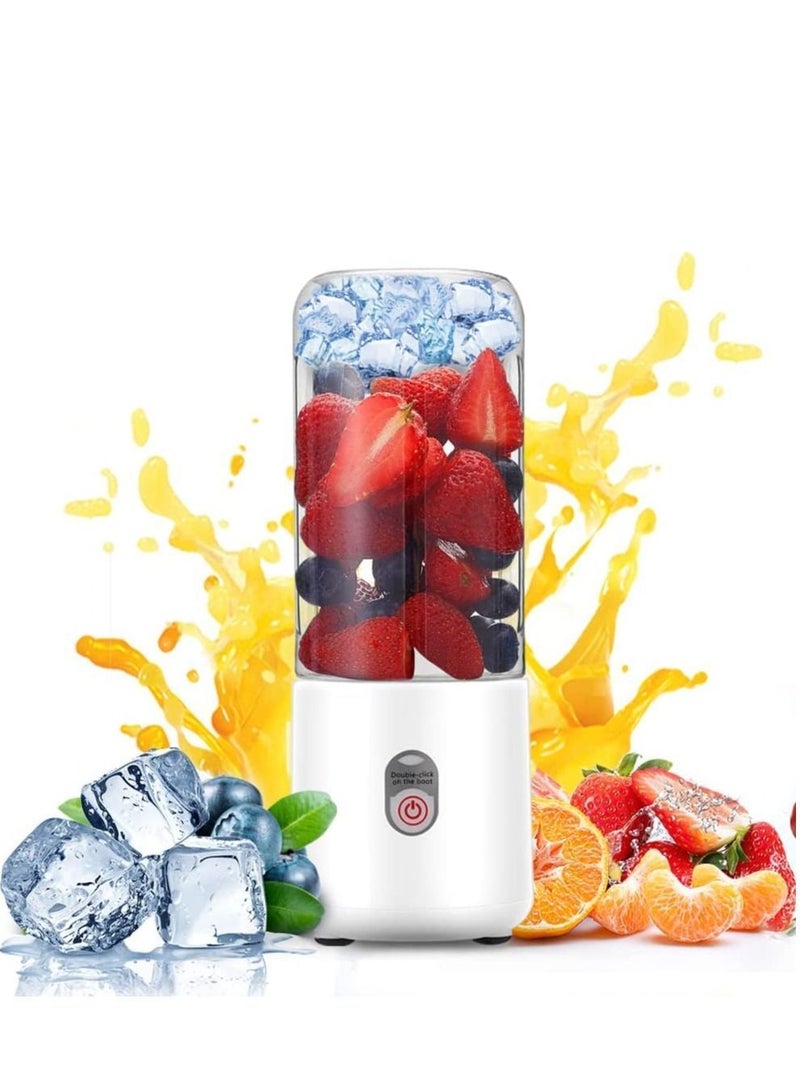Powerful Mini Blender with 6 Blades,Portable USB Rechargeable Fruit Juice Mixer, Personal Size for Smoothies and Shakes Juicer Cup Travel 500ML,Fruit Juice, Milk