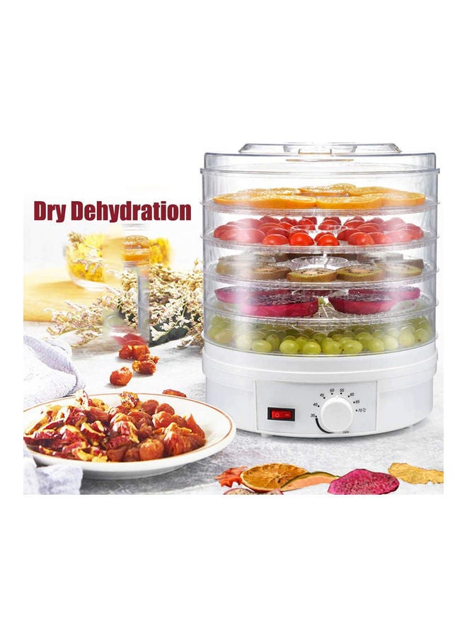 Electric Food Dehydrator with 5 Stackable Layer White 200grams