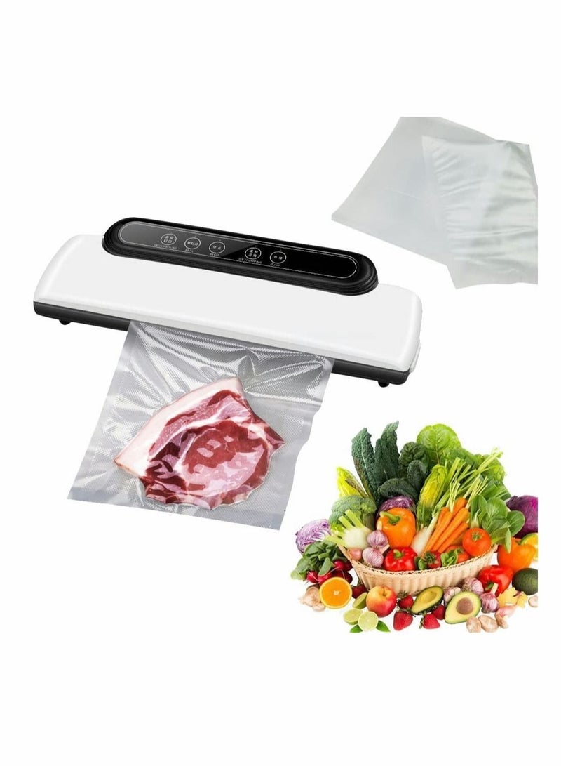 Vacuum Sealer Machine for Food Storage, Automatic Compressor Air Sealing System Saver, Dry Moist Oily Powder Modes, 11.8 inches, Touch Button, with 10 Bags