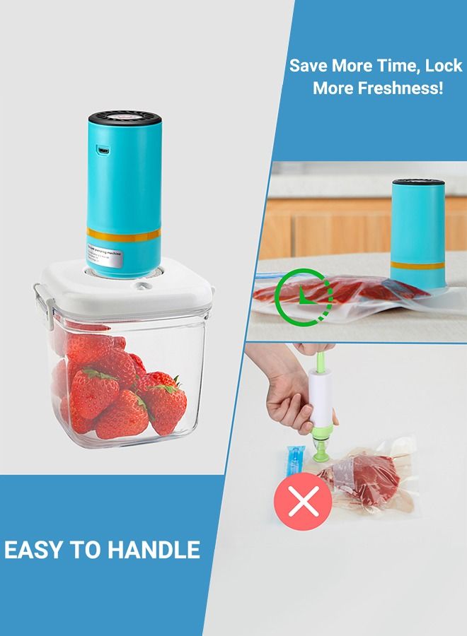 INKBIRD Food Vacuum Pump Electric Vacuum Sealer Zipper Bag for Anova and Joule Cookers 30PCS BPA Free Reusable Vacuum Seal Food Storage Bags 5 Cooking Clips 6 Sealing Clips 2 Replacement Air Valves