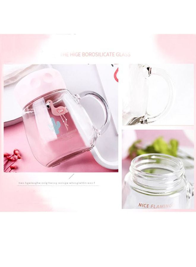 Portable Creative Cartoon Pattern Mug Clear/Pink/Blue 12x8cm