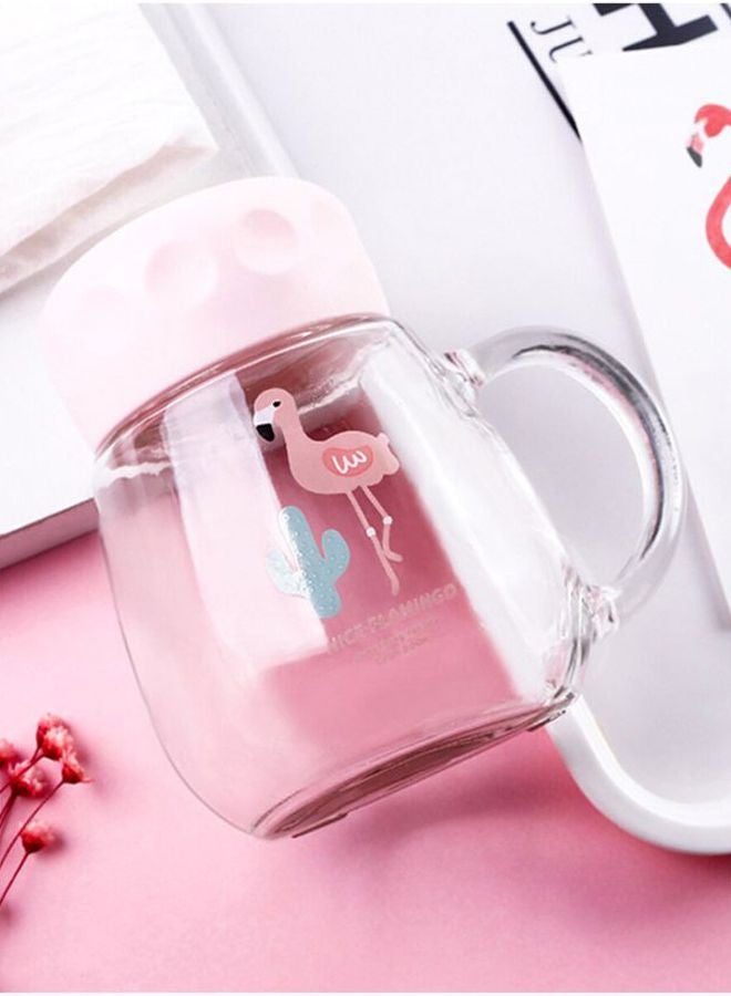 Portable Creative Cartoon Pattern Mug Clear/Pink/Blue 12x8cm