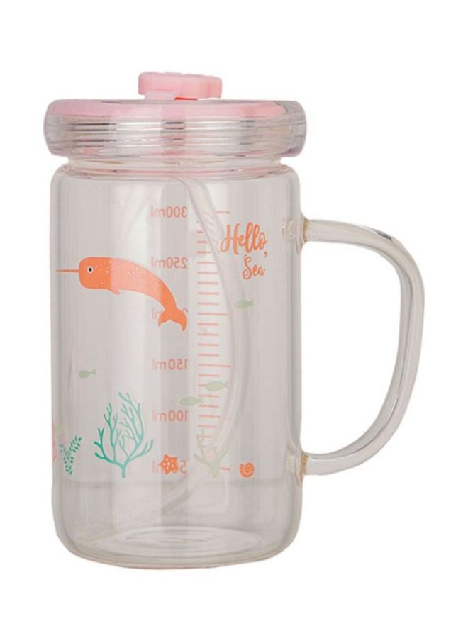 Breakfast Kids Milk Cup Clear/Pink/Orange