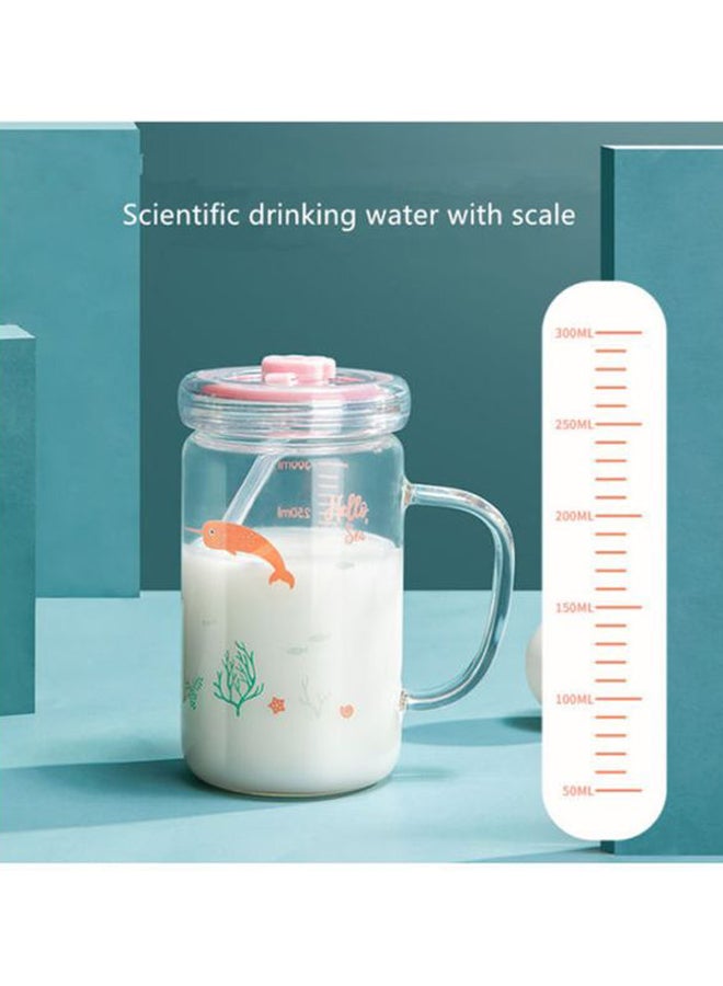 Breakfast Kids Milk Cup Clear/Pink/Orange