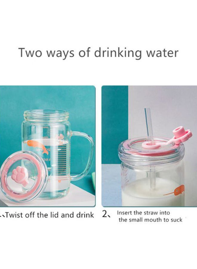 Breakfast Kids Milk Cup Clear/Pink/Orange
