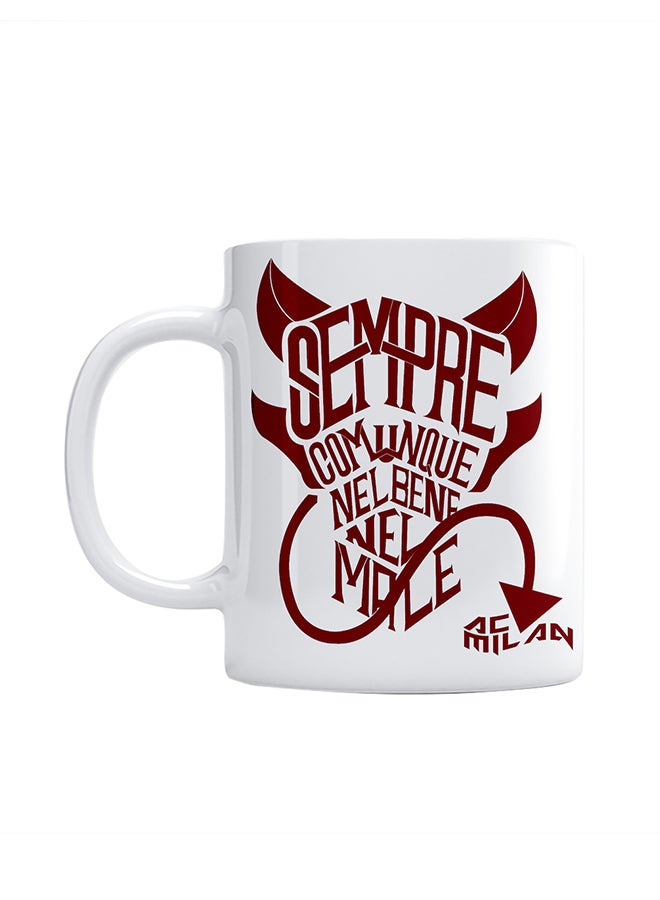 Ceramic Tea And Coffee Mug Red/White