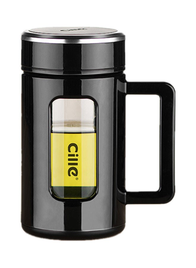 Glass Strap Business Office Portable Water Cup black