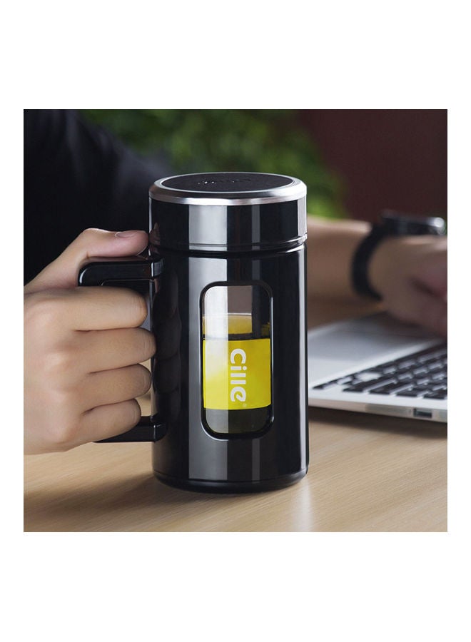 Glass Strap Business Office Portable Water Cup black