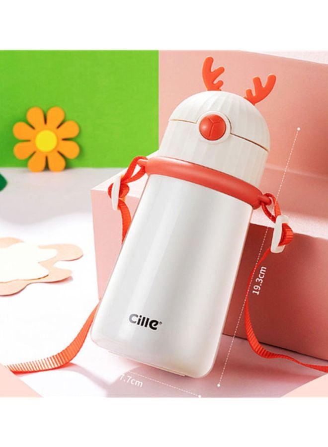 Thermos Cup With Straw White