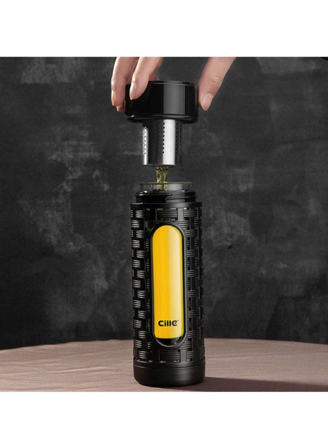 Glass Strap Filter Tea Cup Black 23.9cm