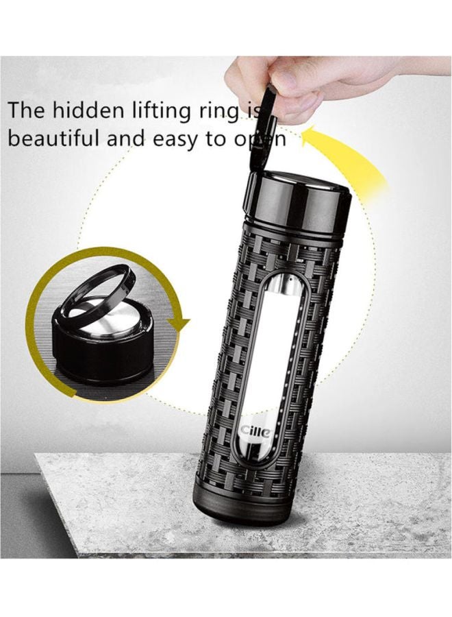 Glass Strap Filter Tea Cup Black 23.9cm