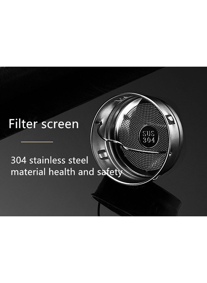 Double Glass Water Bottle Silver/Clear 20.5cm